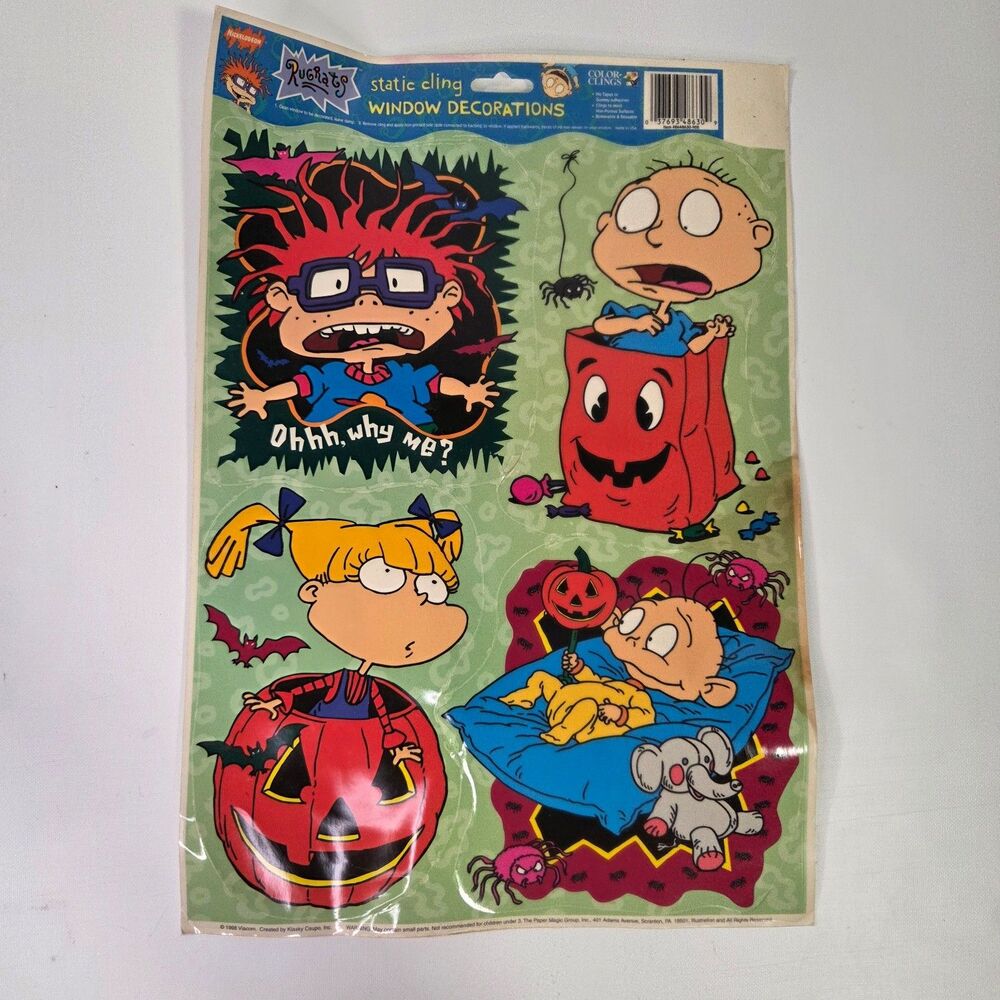 Vintage Rugrats Static Cling Halloween Window Decorations 1998 Nickelodeon